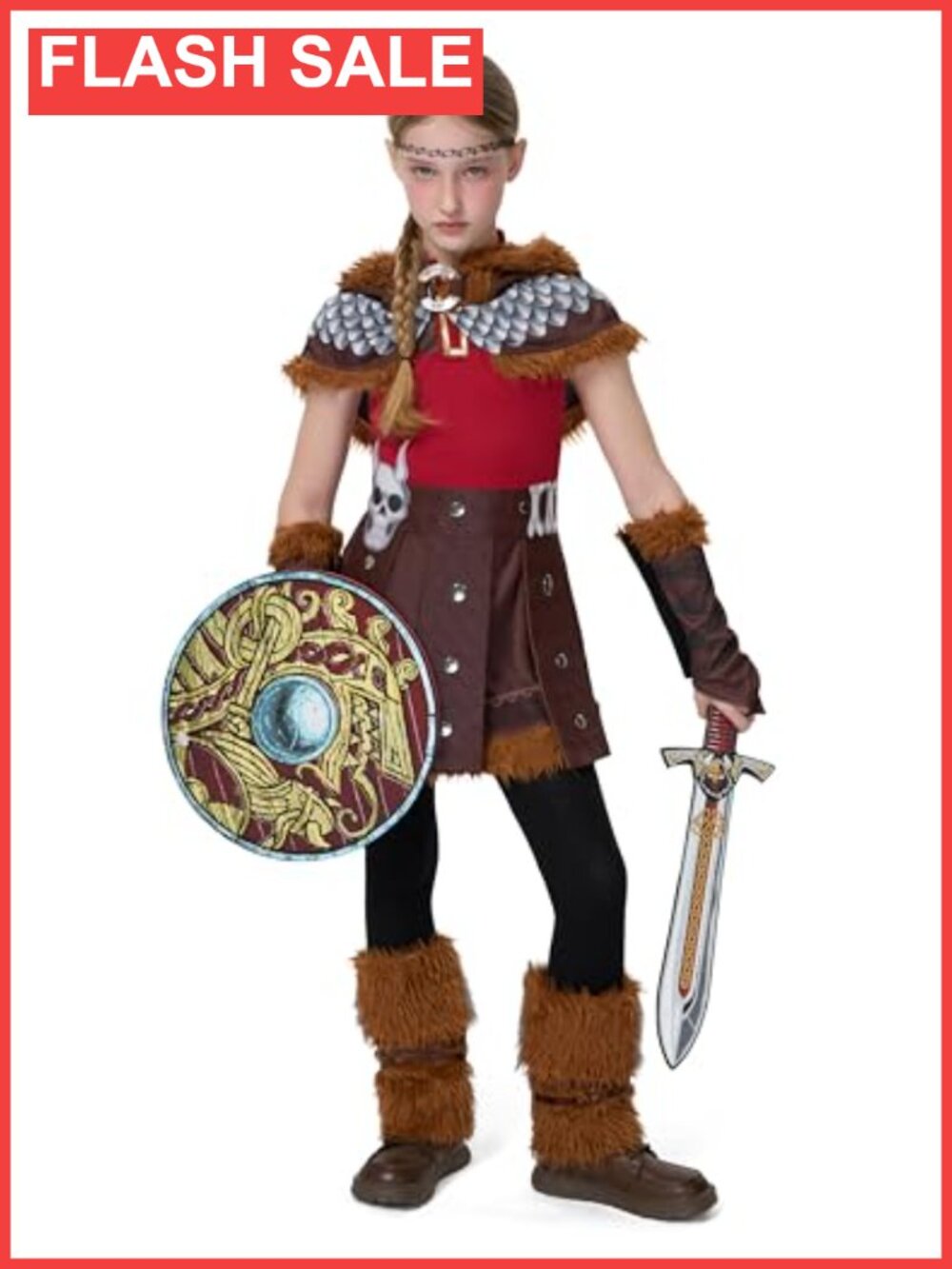 Girls Viking Dragon Trainer Costume 6-Piece Renaissance Outfit